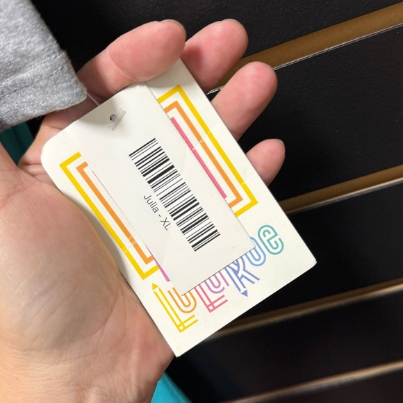 LuLaRoe Julia Dress – Size XL – Teal & Gray Raglan Sleeve – NWT - Picture 2 of 2